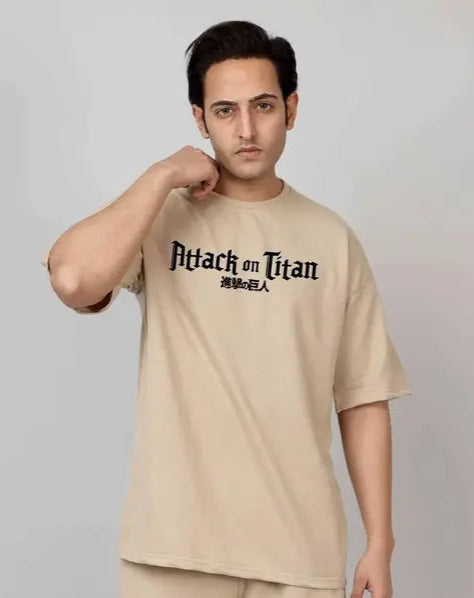 jaw titan -Baggy Cotton Round Neck T-Shirt(100%cotton) (Copy) aot