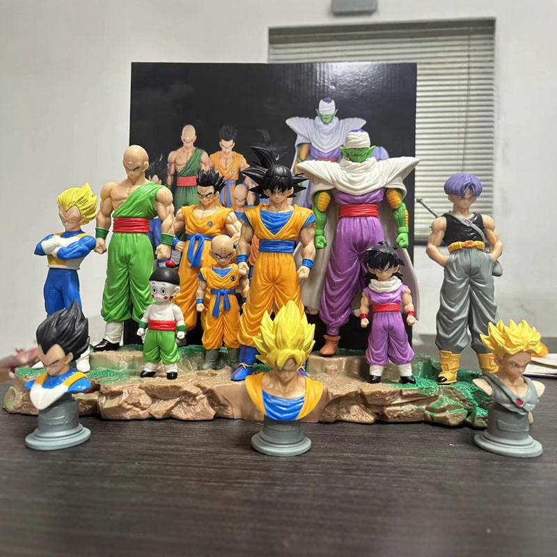 Dragon Ball Z Infinite Z Warrior Set | 9pcs Goku, Vegeta, Gohan, Piccolo, Trunks Figures | PVC | 13-32 CM