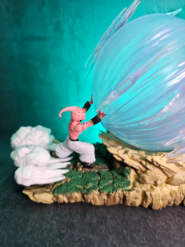 Goku and Majin Buu Fight Scene with Light Effect 21CM