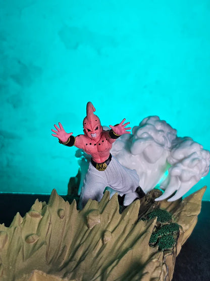 Goku and Majin Buu Fight Scene with Light Effect 21CM