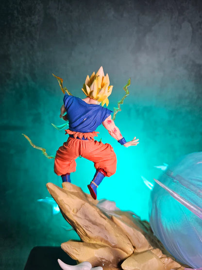 Goku and Majin Buu Fight Scene with Light Effect 21CM