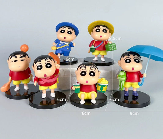 Shinchan 6pcs Figure Set With Black Base